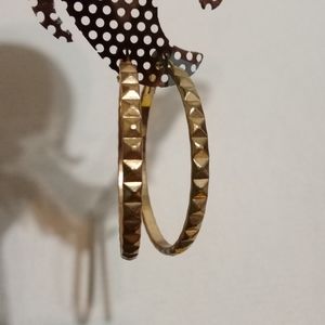 Gold studded hoops
